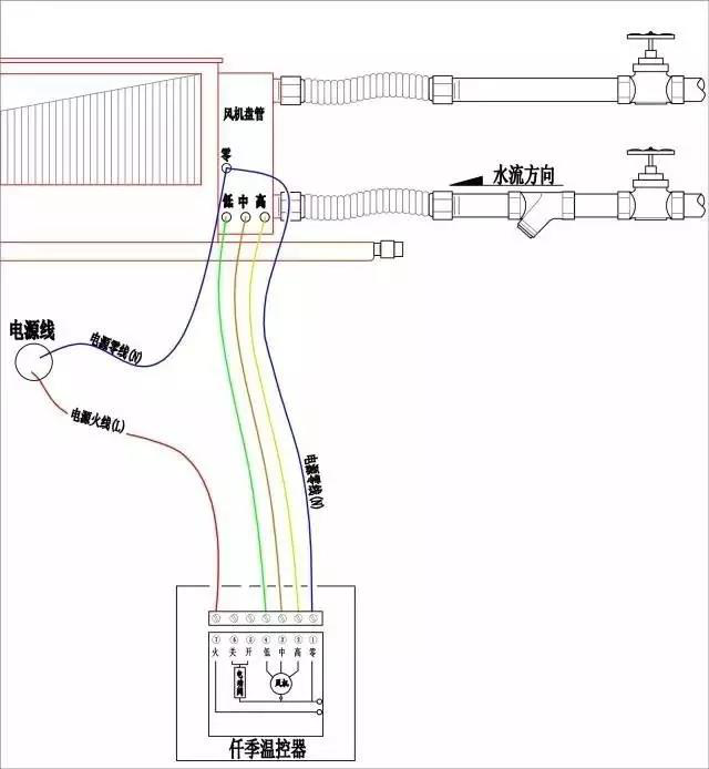 不裝電動二通閥的接線圖